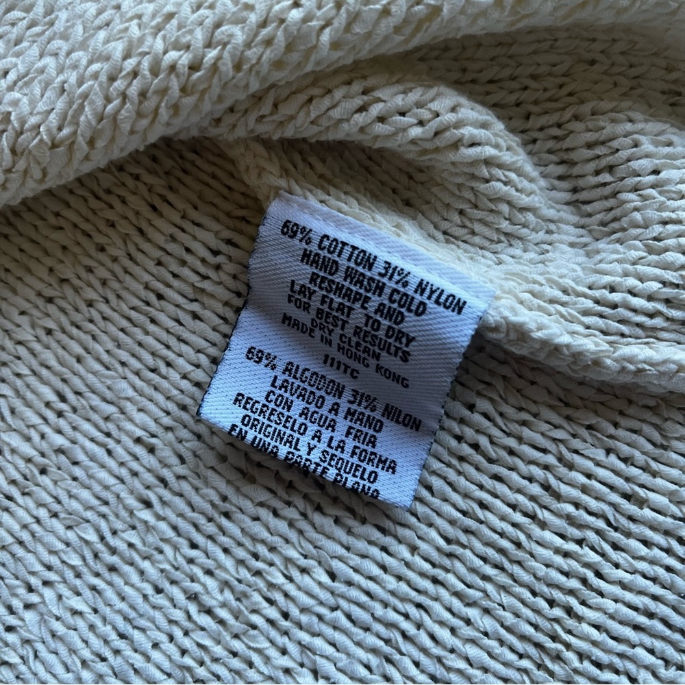 Eileen fisher boatneck loose knit sweater top m ivory cream - Picture 5 of 5
